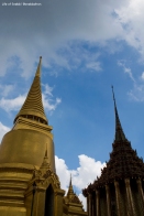 The Grand Palace - The Three Spires - Phra Si Ratana (left) and Phra Mondop (right)